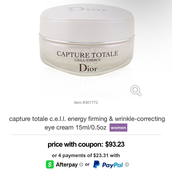 Dior Capture Totale Moisturizer - White and Silver $95 Retail (No box) - Picture 5 of 5